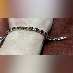 Amazing Mozambique Garnet Tennis Bracelet